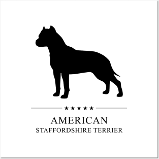 American Staffordshire Terrier Black Silhouette Posters and Art